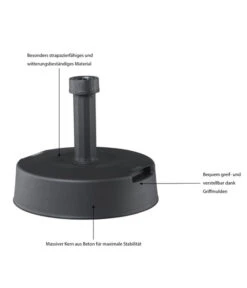Beo Beton Schirmständer, 30 Kg -Optimal Gartenmöbel Geschäft 1412618 WE IG 001 Schirmst30kgBetonAnthrazitN
