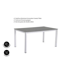 MWH Loft-Tisch Elements, Ca. B160/H74/T90 Cm -Optimal Gartenmöbel Geschäft 1897149 WE IG 001 ElementsTisch160x90x74cmSilberNEU