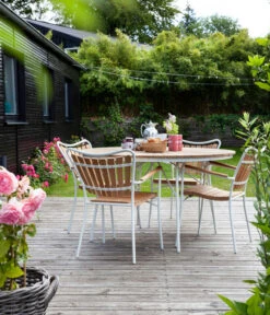 Cinas Gartentisch Ellen, Ca. Ø110/H74 Cm -Optimal Gartenmöbel Geschäft 2012250 WE MO 001 TischEllenD110Weiss