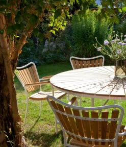 Cinas Gartentisch Ellen, Ca. Ø110/H74 Cm -Optimal Gartenmöbel Geschäft 2012250 WE MO 002 TischEllenD110Weiss