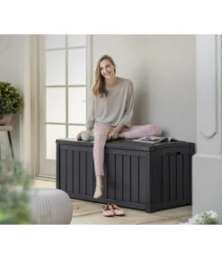 Keter Aufbewahrungsbox Glenwood, 390 Liter, Ca. B128/H61/T65 Cm -Optimal Gartenmöbel Geschäft 2190270 WE MO 004 KeterAufbewahrungsbox
