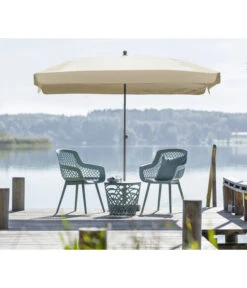 Dehner Sonnenschirm Keros, Rechteckig, Ca. B255/T170 Cm -Optimal Gartenmöbel Geschäft 2408060 WE MO 001 DehnerSchirmKerosCremeNeu