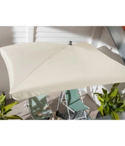 Dehner Sonnenschirm Keros, Rechteckig, Ca. B255/T170 Cm -Optimal Gartenmöbel Geschäft 2408060 WE MO 003 DehnerSchirmKerosCremeNeu