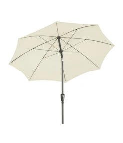 Dehner Sonnenschirm Kos, Rund, Ca. Ø220 Cm -Optimal Gartenmöbel Geschäft 2750412 WE FS 003 SchirmKosCremeNeu