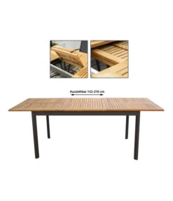 Dehner Teak-Ausziehtisch Colmar, Ca. B152-210/H76/T89 Cm -Optimal Gartenmöbel Geschäft 2785608 WE IG 001 DehnerHolztischCalais