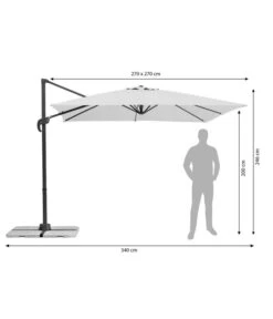 Schneider Classics Ampelschirm Rhodos Junior, Quadratisch, Ca. B270/T270 Cm -Optimal Gartenmöbel Geschäft 2887933 WE FS 001 RhodosJuniorGruen