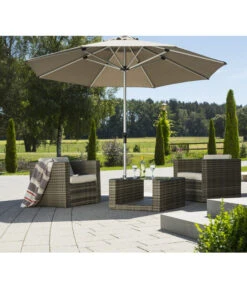 Schneider Premium Sonnenschirm Monaco, Granitgrau, Rund, Ca. Ø350 Cm -Optimal Gartenmöbel Geschäft 2887974 WE MO 001 SChirmMonaco350Granitgrau