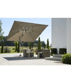 Schneider Premium Ampelschirm Monaco, Granitgrau, Quadratisch, Ca. B300/T300 Cm -Optimal Gartenmöbel Geschäft 2887982 WE MO 001 SchirmMOnaco300x300