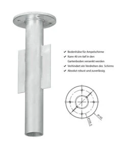 Dehner Bodenhülse Für Ampelschirme, Ø 14,5 X 40 Cm -Optimal Gartenmöbel Geschäft 3120904 WE IG 001 BodenhuelseFuerEigenmarkeNeu