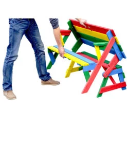 Habau Kinder Picknickbank Bunt, 100 X 50 X 62 Cm -Optimal Gartenmöbel Geschäft 4031100 WE FS 004 KinderPicknickbank