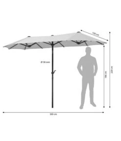 Schneider Classics Sonnenschirm Salerno, Rechteckig, Ca. B300/T150 Cm -Optimal Gartenmöbel Geschäft 4075859 WE FS 001 SchirmSalerno300x150Beige