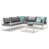 Best 3-teilige Loungegruppe Rhodos, Aluminium, Weiß/grau -Optimal Gartenmöbel Geschäft 4109807 WE FS 001 Best3teiligeLoungegruppeRhodosAluminiumWeissGrau