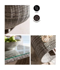 Dehner Geflechtlounge Avani, 4-teilig -Optimal Gartenmöbel Geschäft 4209987 WE IG 001 DehnerGeflechtloungeAvani