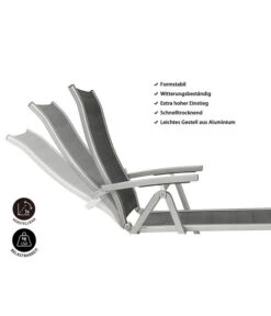 Dehner Gartenliege Chicago, Ca. B70/H72/T180 Cm -Optimal Gartenmöbel Geschäft 4210258 WE IG 001 DehnerGartenliegeChicago