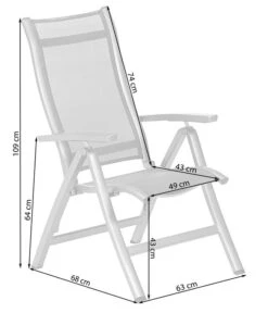 Dehner Klappsessel Chicago, Hochlehner -Optimal Gartenmöbel Geschäft 4210316 WE FS 001 SkizzeKlappsesselChicago
