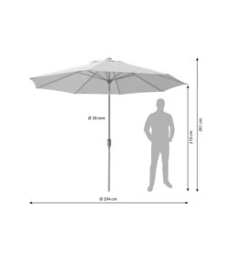 Dehner Schirm Milos, Rund, Ca. Ø294 Cm -Optimal Gartenmöbel Geschäft 4211819 WE BG 001 SchirmMilosHellbraun