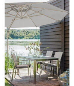 Dehner Ampelschirm Zypern, Rund, Ca. Ø 300 Cm -Optimal Gartenmöbel Geschäft 4212171 WE MO 001 AmpelschirmZypernHellbraunNeu