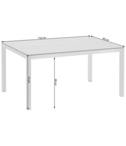 Dehner Premium Esstisch Nantes, Ca. B152/H75/T90 Cm -Optimal Gartenmöbel Geschäft 4218210 WE FS 002 DehnerPremiumEsstischNantes152x90x75cmSkizze