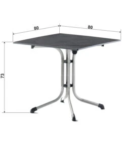 Sieger Klapptisch Boulevard Vivodur®, Ca. B80/H73/T80 Cm -Optimal Gartenmöbel Geschäft 4283859 6764286 6764294 WE FS Skizze