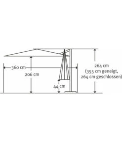 Schneider Ampelschirm Rhodos Twist Woody, Anthrazit, Rechteckig, Ca. B300/T360 Cm -Optimal Gartenmöbel Geschäft 4355640 WE DE 001 RhodosTwistWoody