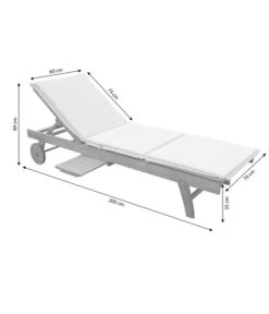 Dehner Rollliege Ravenna, Ca. B70/H89/T200 Cm -Optimal Gartenmöbel Geschäft 4407086 WE BG 001 RollliegeRavenna