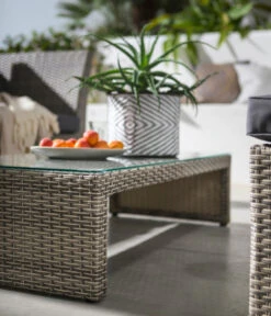 Dehner Geflecht-Lounge Rom, 4-teilig -Optimal Gartenmöbel Geschäft 4407334 WE DE 001 DehnerGeflechtLoungeRomNEU