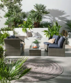 Dehner Geflecht-Lounge Rom, 4-teilig -Optimal Gartenmöbel Geschäft 4407334 WE MO 004 DehnerGeflechtLoungeRomNEU