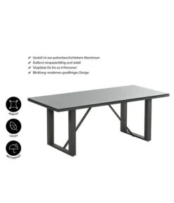 Dehner Alutisch Monaco, Ca. B200/H73/T90 Cm -Optimal Gartenmöbel Geschäft 4424891 WE IG 001 TischMonaco