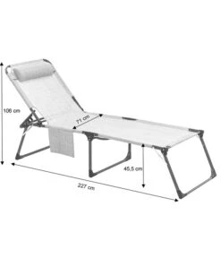 Dehner Gartenliege Mallorca, Ca. B71/H106/T227 Cm -Optimal Gartenmöbel Geschäft 4498341 4418174 4498101 4498176 WE FS 002 LiegeMallorcaSkizze