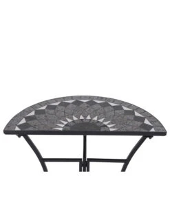 Siena Garden Mosaiktisch Como Halbrund, Ca. B35/H71/T70 Cm -Optimal Gartenmöbel Geschäft 4498796 WE DE 001 TischComoH71cm