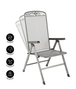 MWH Klapp-Gartensessel Savoy -Optimal Gartenmöbel Geschäft 5312095 WE IG 001 KLAPPSESSELSAVOYEGRAU