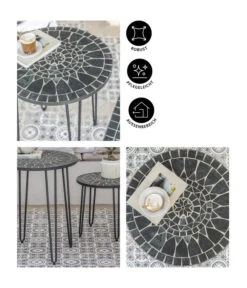 Dehner Mosaiktisch Madeleine, Ca. Ø60/H60 Cm -Optimal Gartenmöbel Geschäft 6666531 6666556 WE IG 001 DehnerMosaiktischMadeleine