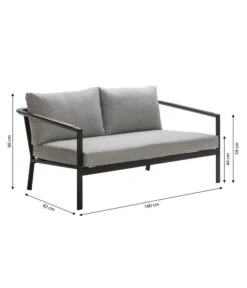Dehner Alu-Lounge New York, 4-teilig -Optimal Gartenmöbel Geschäft 6670954 WE BG 001 LoungeNewYork