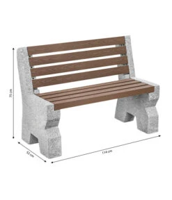 Dehner Granit-Gartenbank, 2-Sitzer, Ca. B114/H75/T52 Cm -Optimal Gartenmöbel Geschäft 6692065 WE BG 001 GRANITBANKWPCRUECKENL