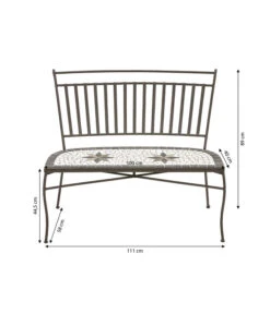 Dehner Mosaikbank Diana, 2-Sitzer -Optimal Gartenmöbel Geschäft 6701791 WE IG 001 MosaikbankDiana