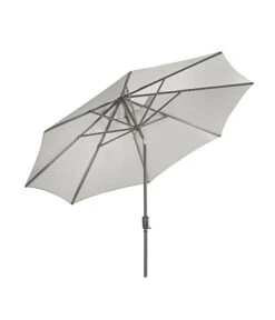 Dehner Schirm Milos, Rund, Ca. Ø294 Cm -Optimal Gartenmöbel Geschäft 6702864 WE FS 003 SchirmMilosHellgrauNeu