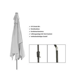 Dehner Sonnenschirm Samos, Rechteckig, Ca. B300/T200 Cm -Optimal Gartenmöbel Geschäft 6703003 WE IG 001 DehnerSonnenschirmSamos