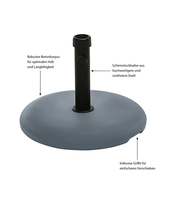 Dehner Betonschirmständer, 25 Kg 4 Dehner Betonschirmständer, 25 Kg – Bild 2