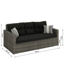 Dehner Flecht-Truhenbank Föhr, 3-Sitzer -Optimal Gartenmöbel Geschäft 6704795 WE BG 001 TruhenbankFoehrNeu