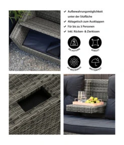 Dehner Flecht-Truhenbank Föhr, 3-Sitzer -Optimal Gartenmöbel Geschäft 6704795 WE IG FS 001 DehnerFlechtruhenbankFoehr