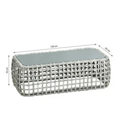 Dehner Flechtlounge Bali, 4-teilig -Optimal Gartenmöbel Geschäft 6705305 WE BG 001 LoungeBaliTischFinal