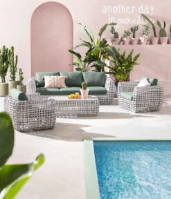 Dehner Flechtlounge Bali, 4-teilig -Optimal Gartenmöbel Geschäft 6705305 WE MO 001 LoungeBaliNEU