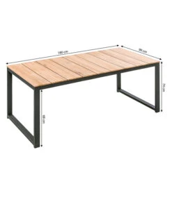 Dehner Gartentisch Chicago Wood, Ca. B180/H74/T90 Cm -Optimal Gartenmöbel Geschäft 6708341 WE BG 001 TischChicagoWoodN