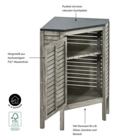 Dehner Eckschrank Southampton, Ca. B50/H90/T50 Cm -Optimal Gartenmöbel Geschäft 6713531 WE IG 001 EckschrankSouthamptonGrau
