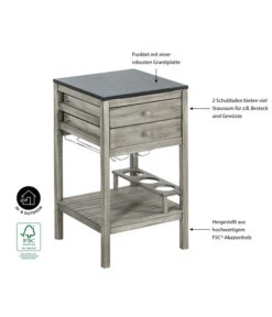 Dehner Schubladenschrank Southampton, Ca. B50/H90/T50 Cm -Optimal Gartenmöbel Geschäft 6713739 WE IG 001 SchrankSouthamptonGrauNEU