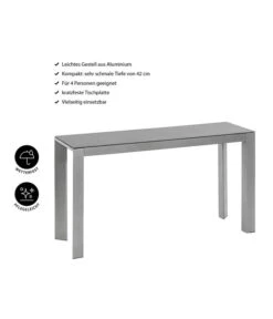 Dehner Balkontisch Chicago, Ca. B133,5/H75/T42 Cm -Optimal Gartenmöbel Geschäft 6734651 WE IG 001 BALKONTISCHCHICAGOSCHMA