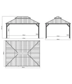 Sojag Pavillon Messina -Optimal Gartenmöbel Geschäft 6752703 WE FS 002 PavillonMessina12x16