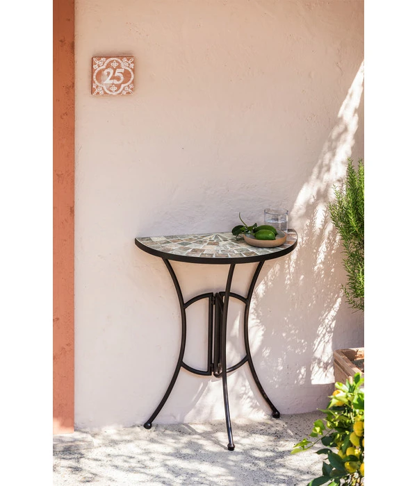 Dehner Mosaiktisch Grazia Halbrund, Ca. B60/H72,5/T31,5 Cm 4 Dehner Mosaiktisch Grazia Halbrund, Ca. B60/H72,5/T31,5 Cm – Bild 2