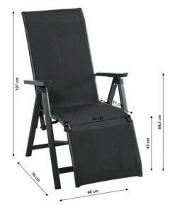 Dehner Relaxsessel Cleveland, Dunkelgrau -Optimal Gartenmöbel Geschäft 6894158 WE BG 001 RelaxsesselClevelandGrauNeu