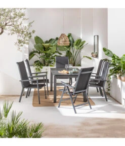 Dehner Stapelstuhl Cleveland, Dunkelgrau -Optimal Gartenmöbel Geschäft 6895379 6894133 6894141 WE MO 001 StapelstuhlClevelandGrau 1